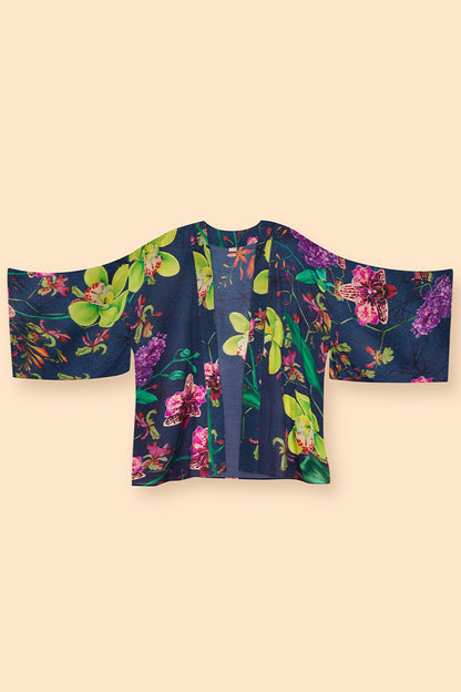 Exotic Evening in Ink Kimono Jacket