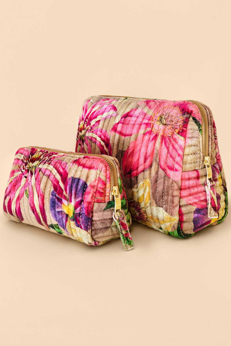 Large Quilted Washbag - Oversized Botanicals