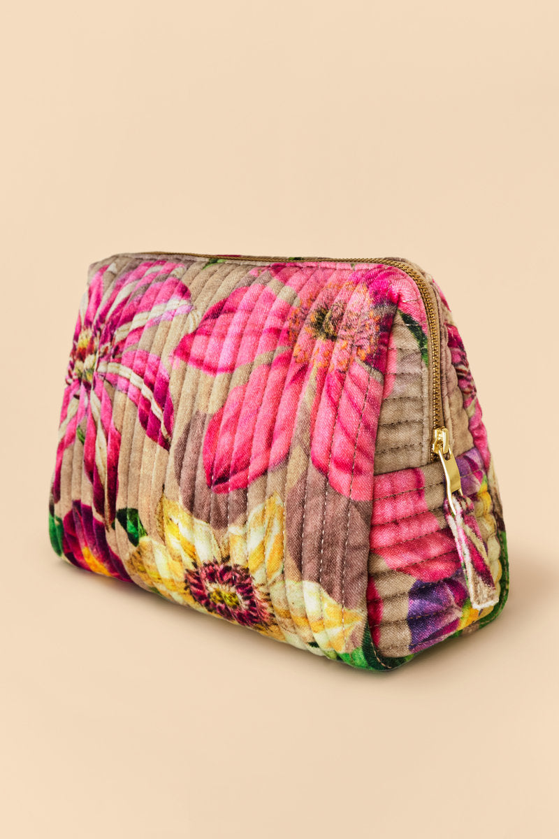 Large Quilted Washbag - Oversized Botanicals