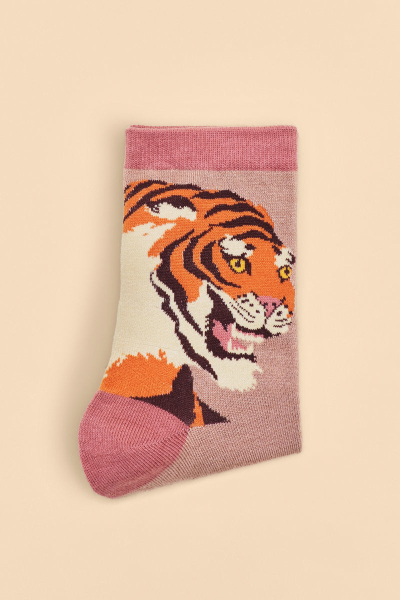 Trill Of The Tiger Socks-Socks-White finn