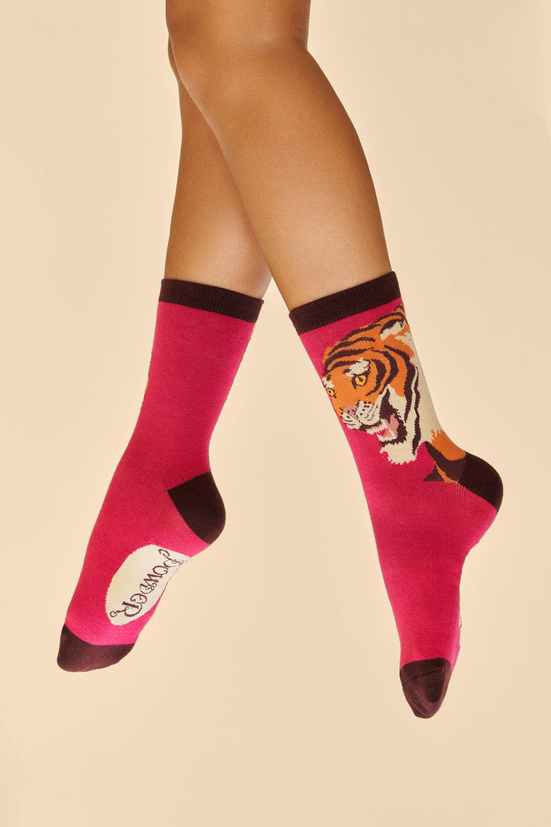 Trill Of The Tiger Socks-Socks-White finn