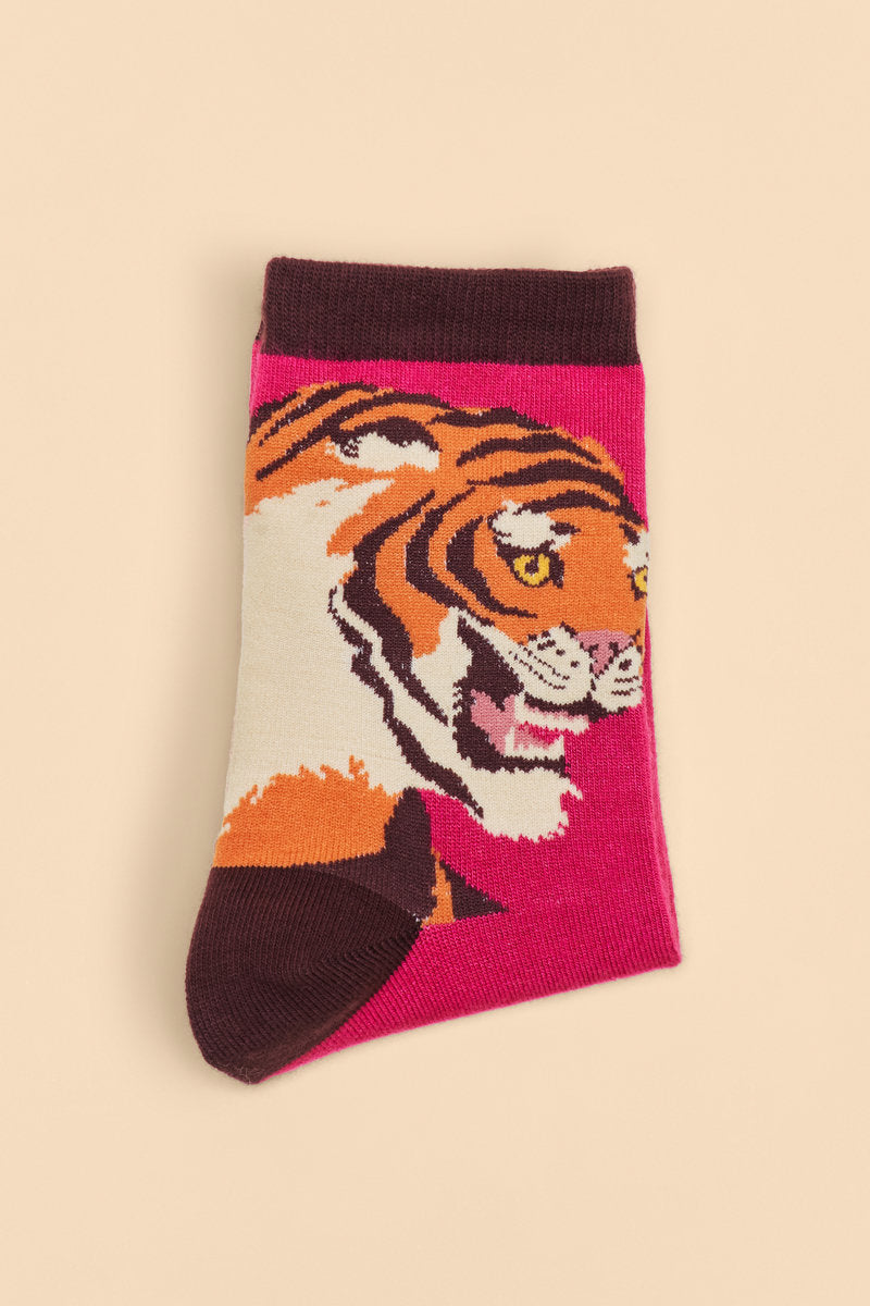 Trill Of The Tiger Socks-Socks-White finn