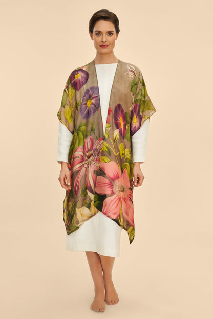 Oversized Botanicals Wool Wraparound