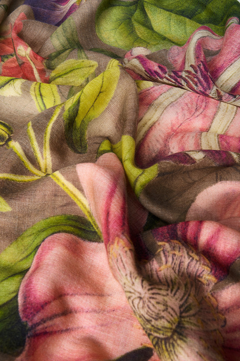 Oversized Botanicals Wool Wraparound