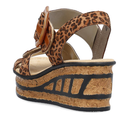 Rieker Animal Print Sandal 68176