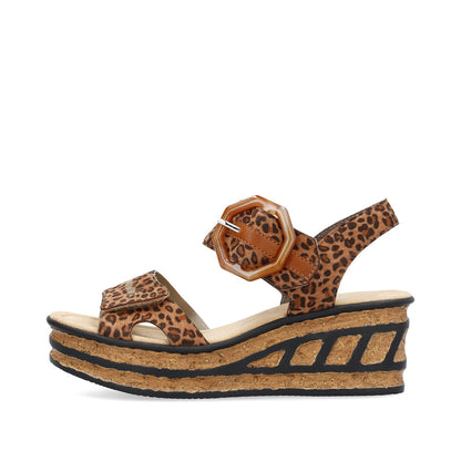 Rieker Animal Print Sandal 68176