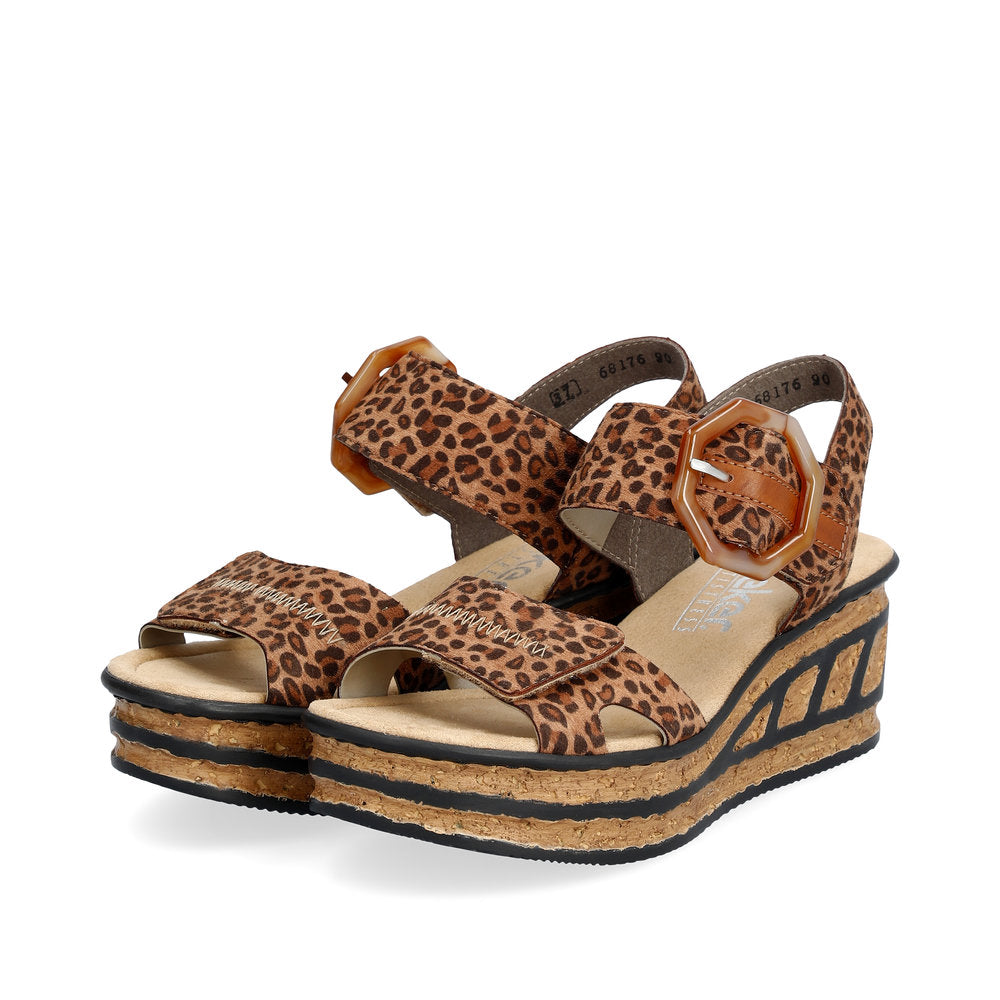 Rieker Animal Print Sandal 68176