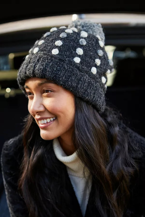 Pachamama Kew Bobble Beanie Charcoal