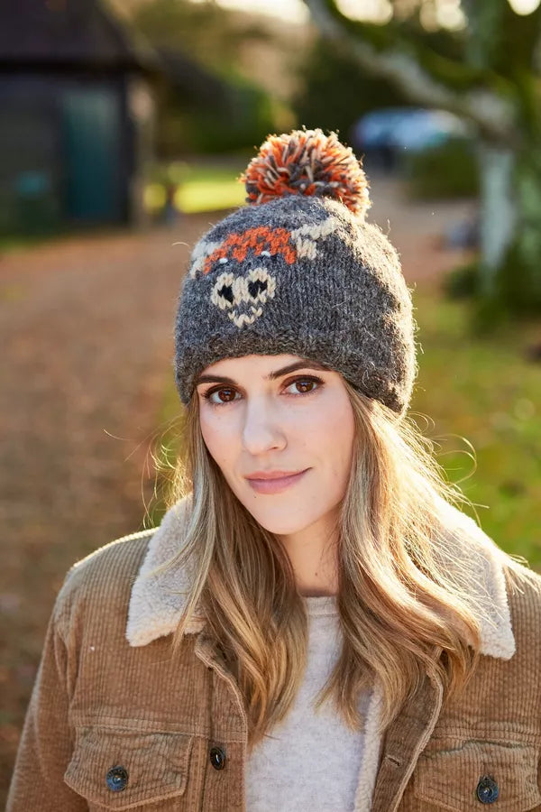 Pachamama Coo Bobble Beanie-Accessories-White finn