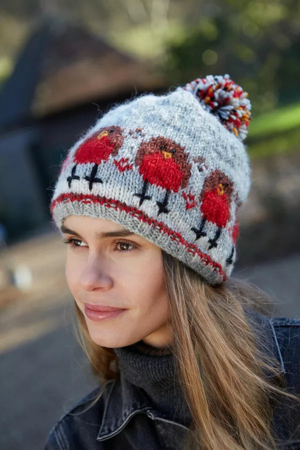 Pachamama Robin Bobble Beanie-Accessories-White finn