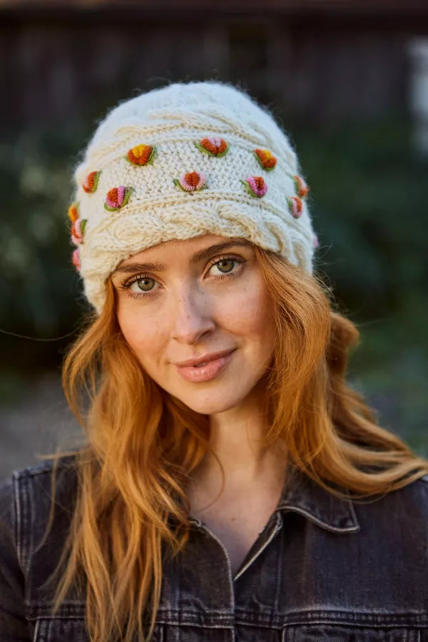 Pachamama Waterford Beanie Cream-Accessories-White finn