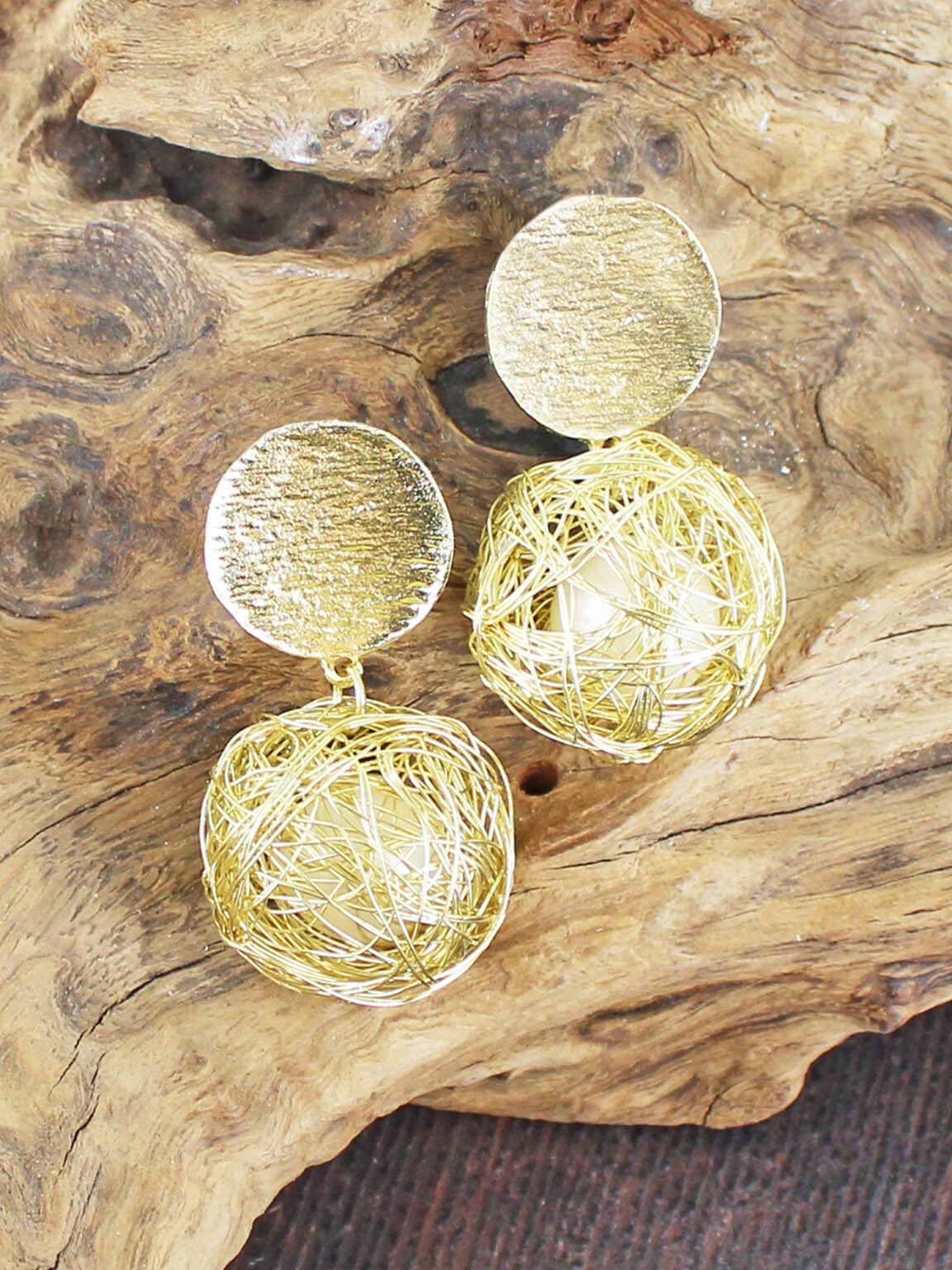 Suzie Blue Mesh Ball Earrings AR1502-Earrings-White finn