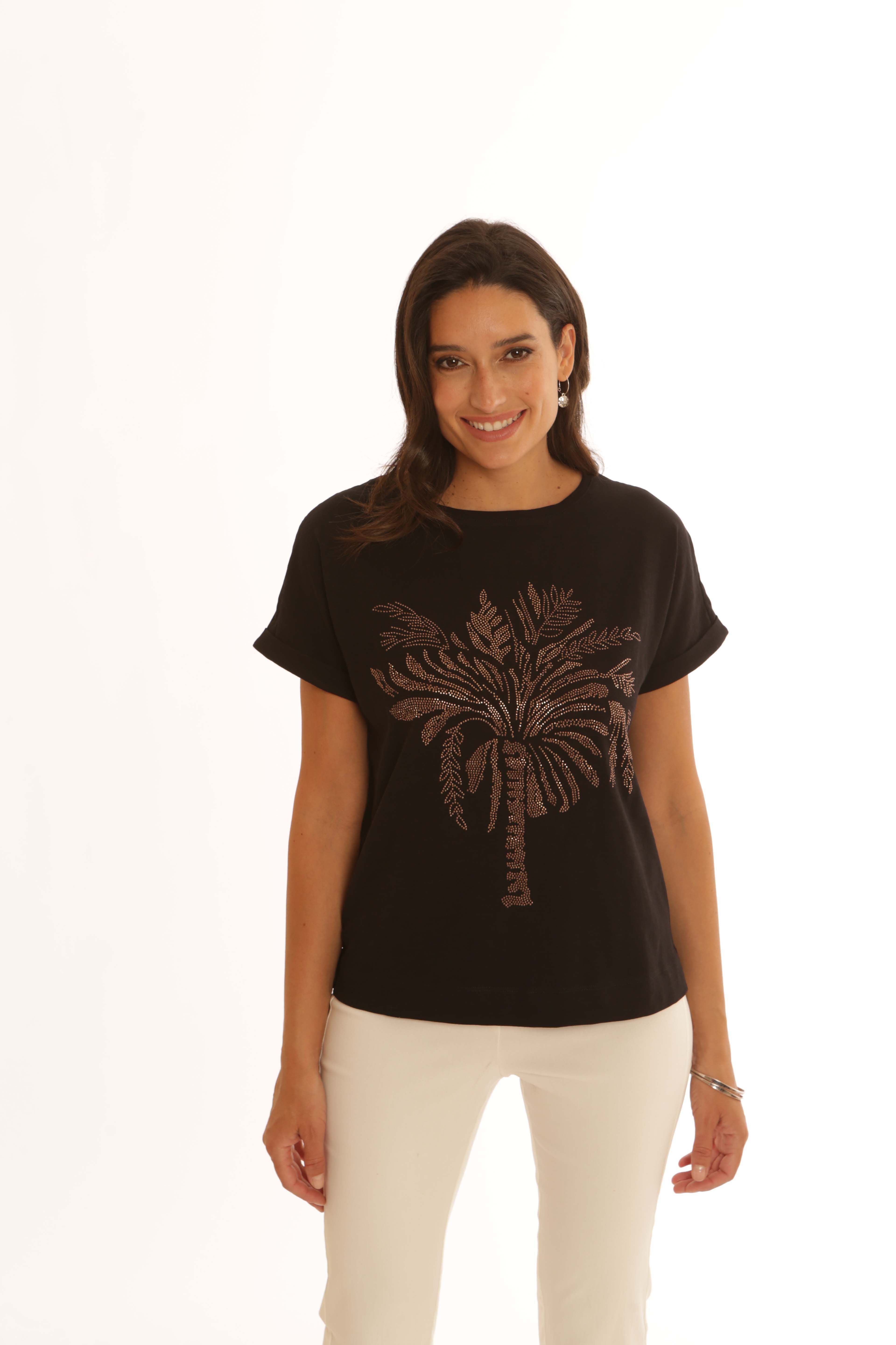Pomodoro Palm T Shirt-T-Shirts-White finn