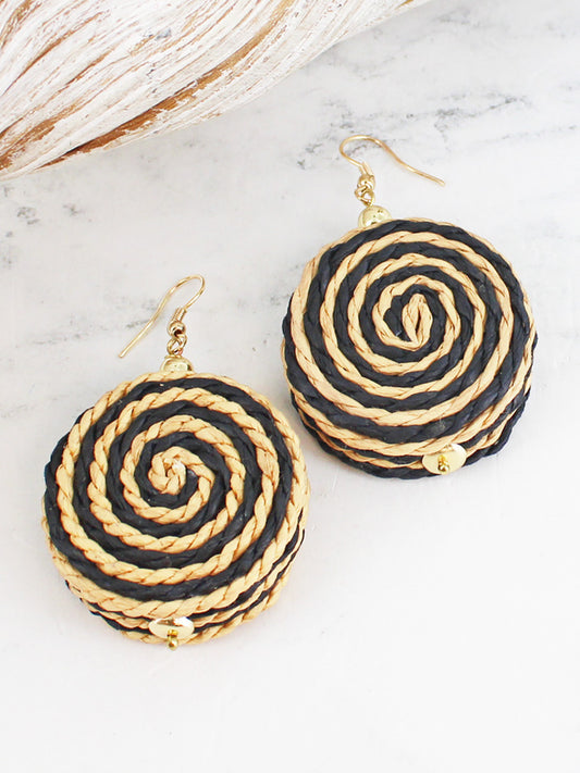 RAFFIA DISC EARRINGS AY1413MX