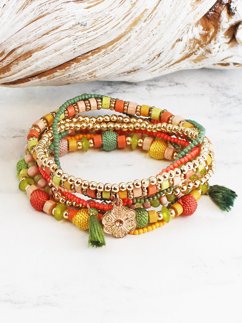 Suzie Blue Elasticated Set of Beaded Bracelet AY1503
