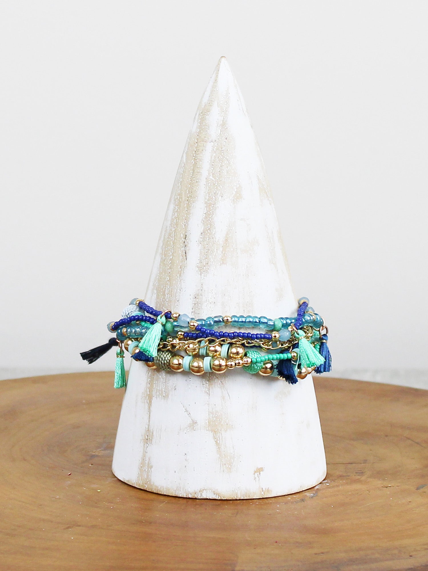 Suzie Blue Adjustable Beaded Bracelet AY1515-Bracelet-White finn