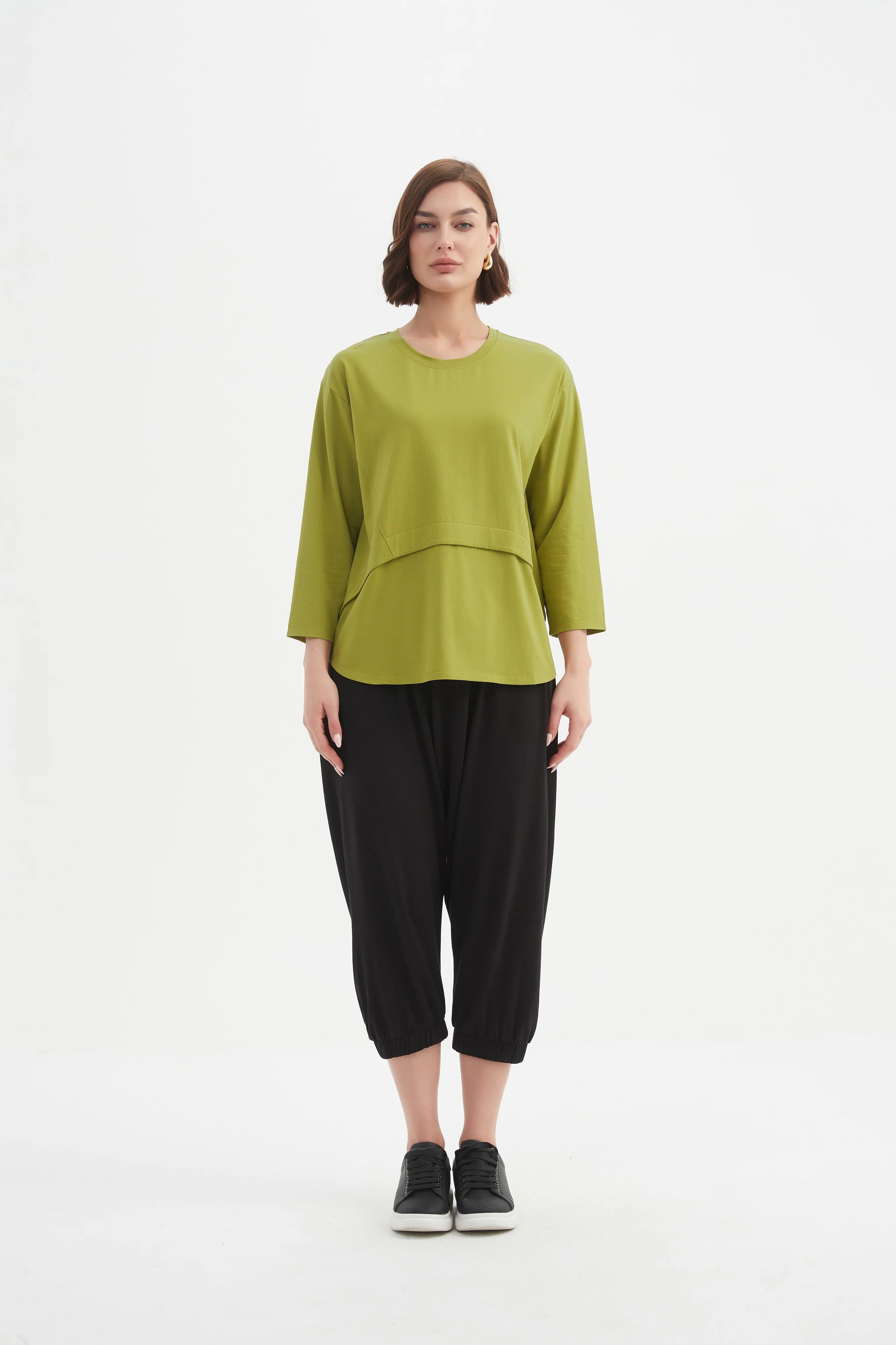 Tirelli Curved Seam Top-Tops-White finn