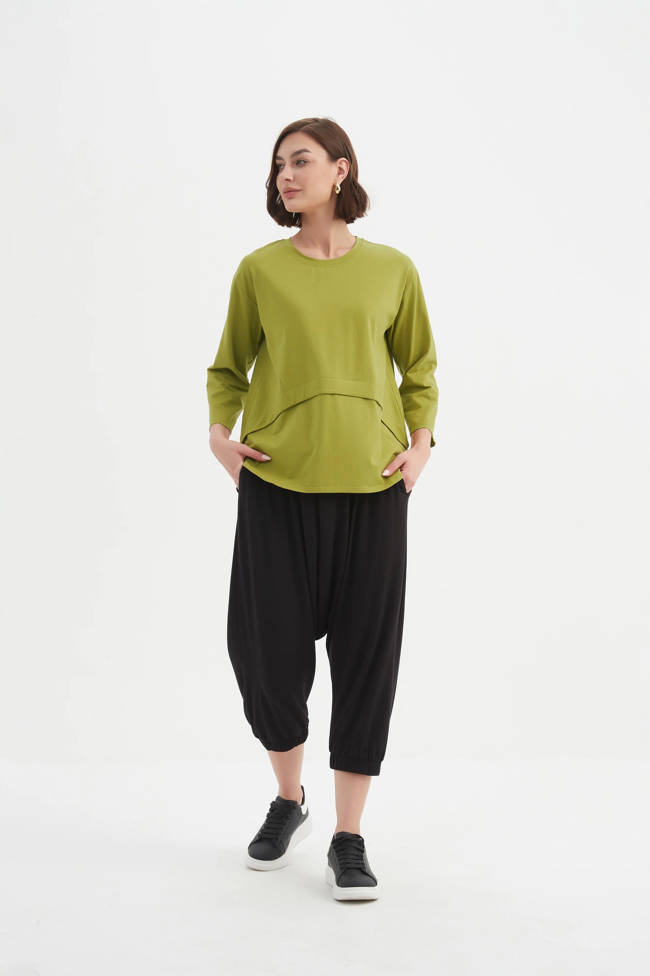 Tirelli Curved Seam Top-Tops-White finn