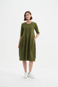 Tirelli Diagonal Seam Winter Dress-Dress-White finn