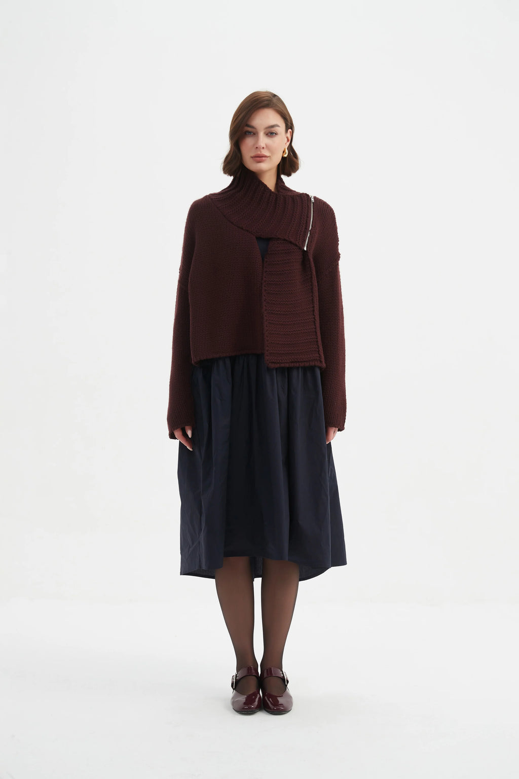 Tirelli Zip Collar Cardigan