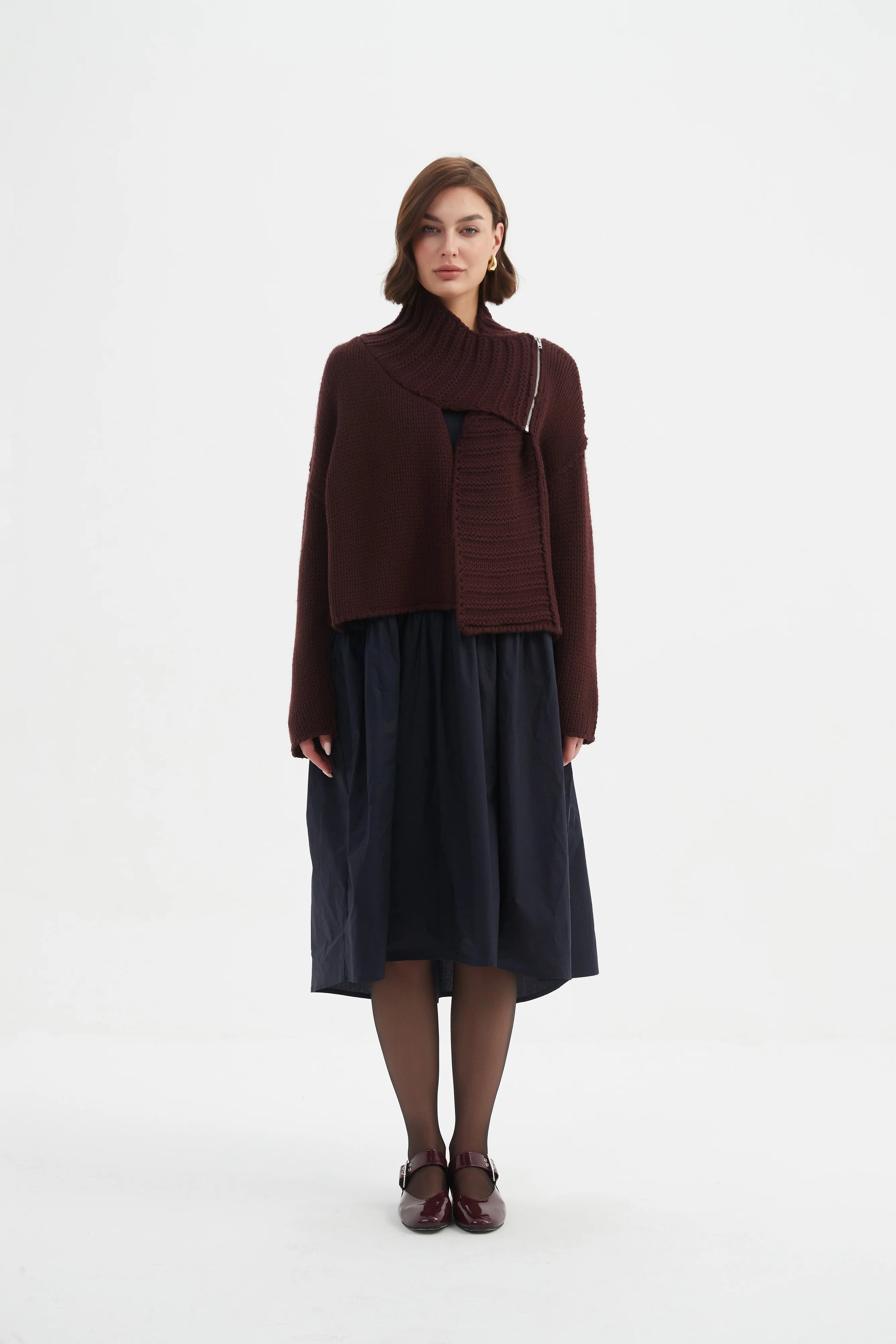 Tirelli Zip Collar Cardigan
