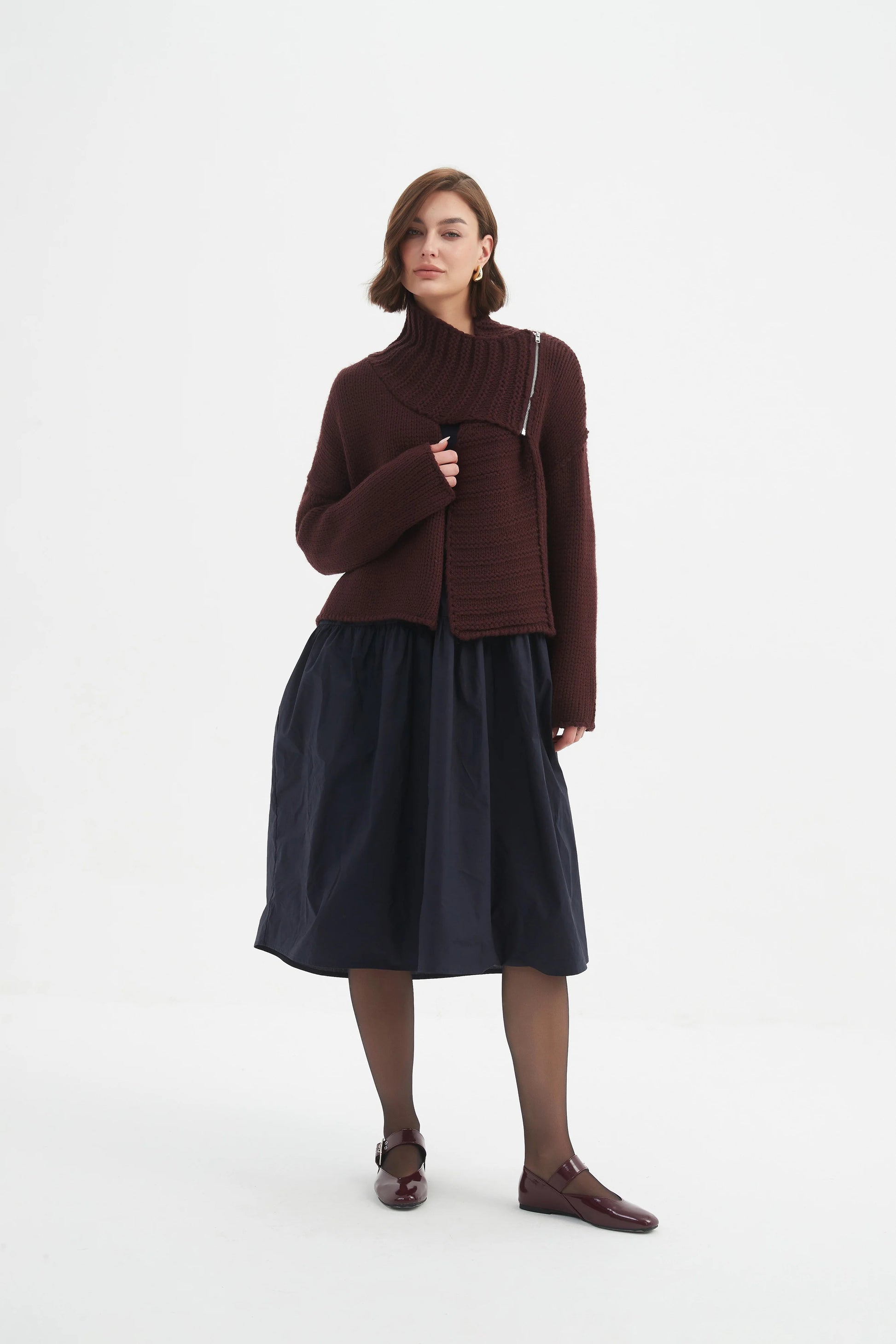 Tirelli Zip Collar Cardigan
