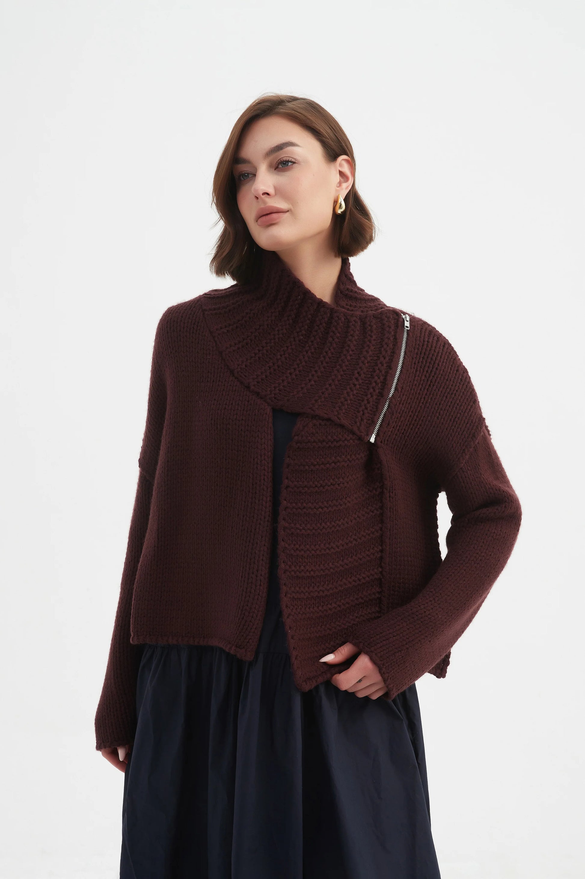 Tirelli Zip Collar Cardigan