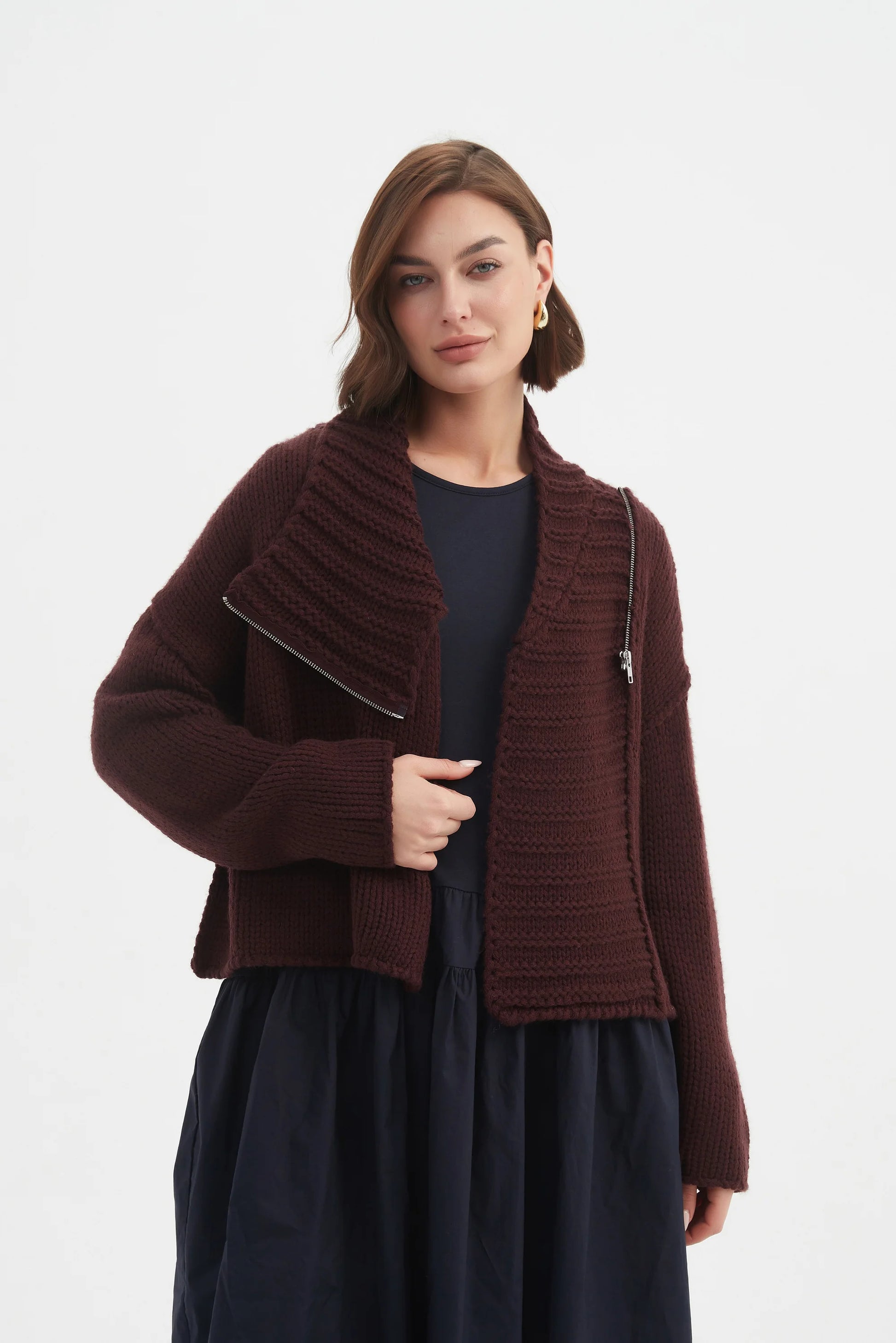 Tirelli Zip Collar Cardigan