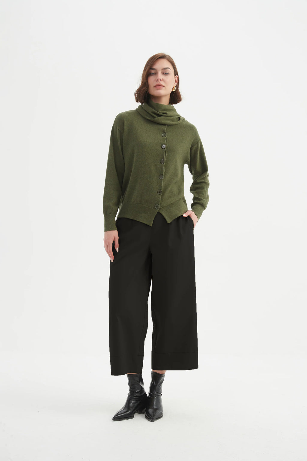 Tirelli Wrap Collar Cardigan
