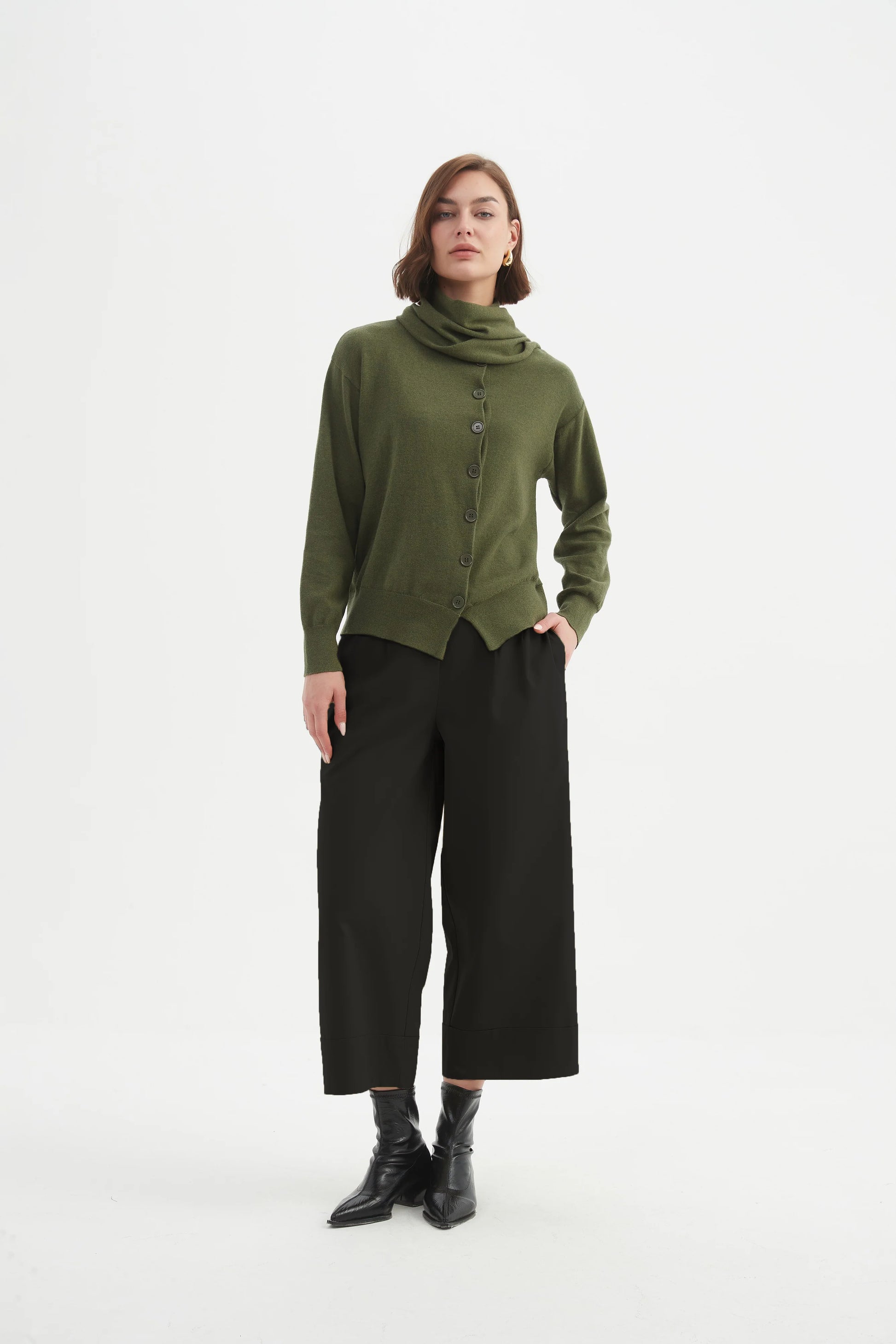 Tirelli Wrap Collar Cardigan