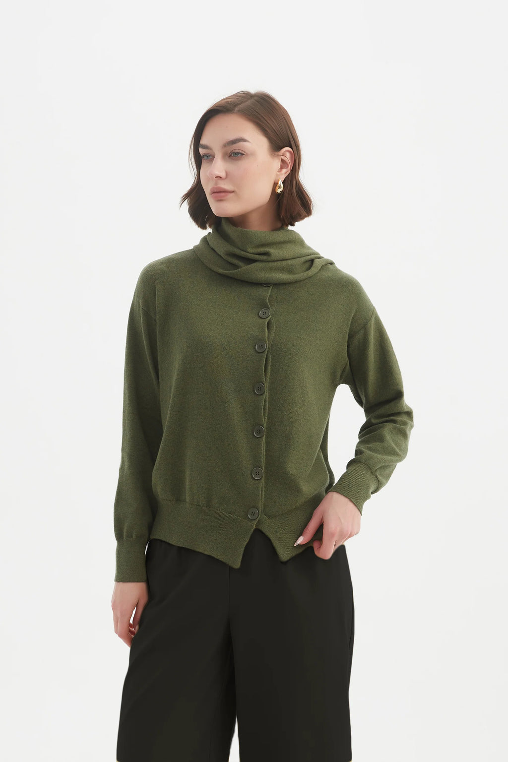 Tirelli Wrap Collar Cardigan