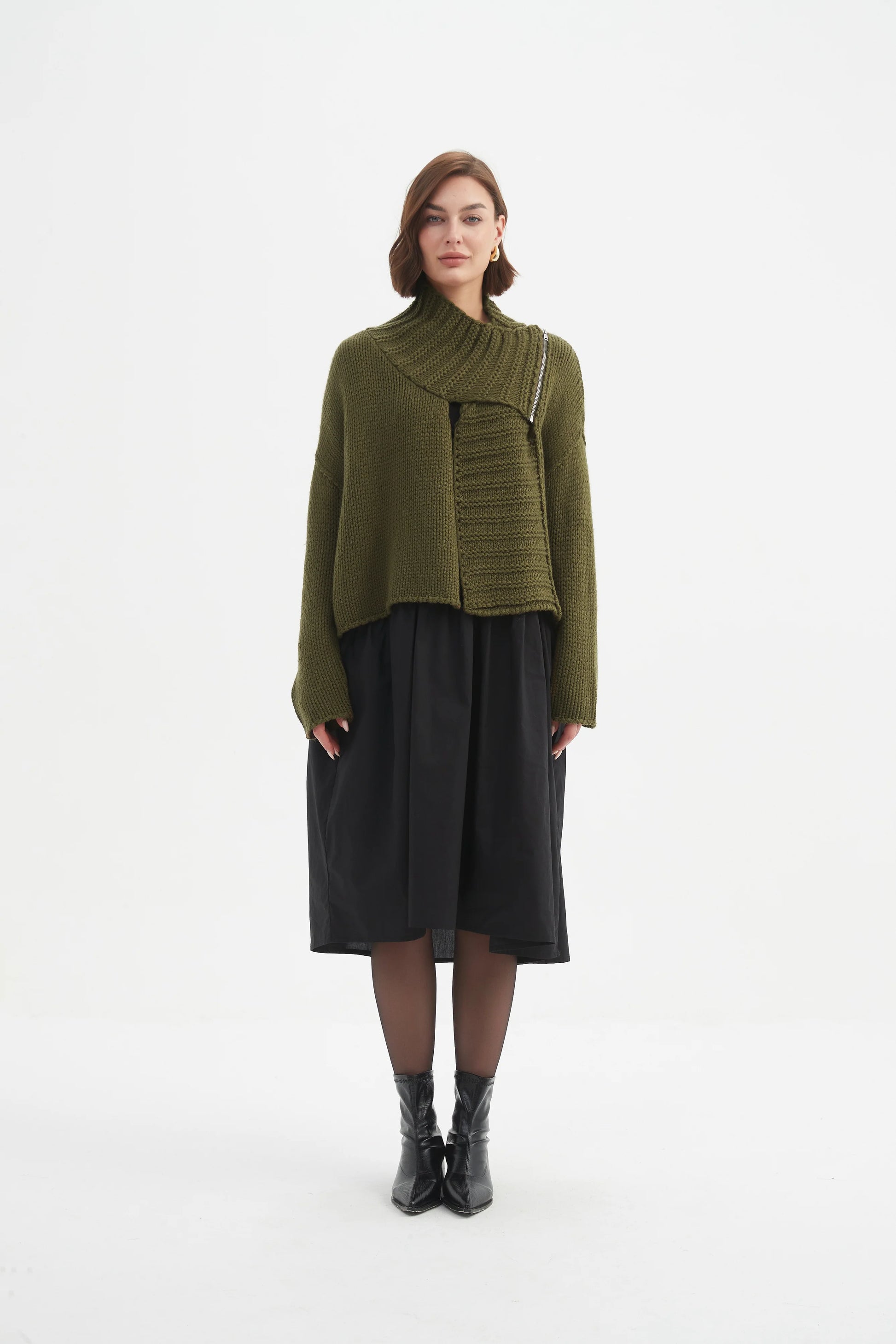 Tirelli Zip Collar Cardigan