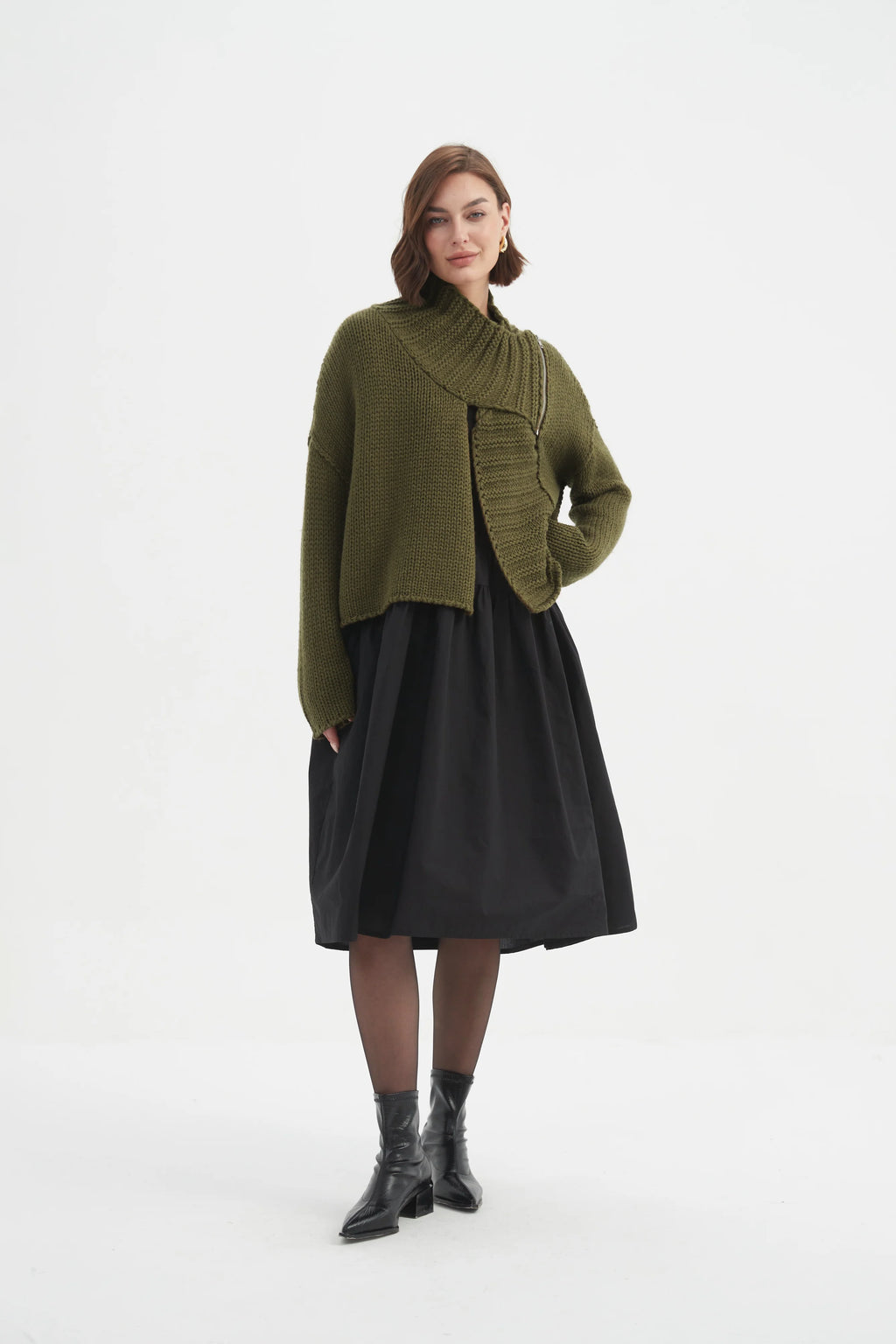 Tirelli Zip Collar Cardigan