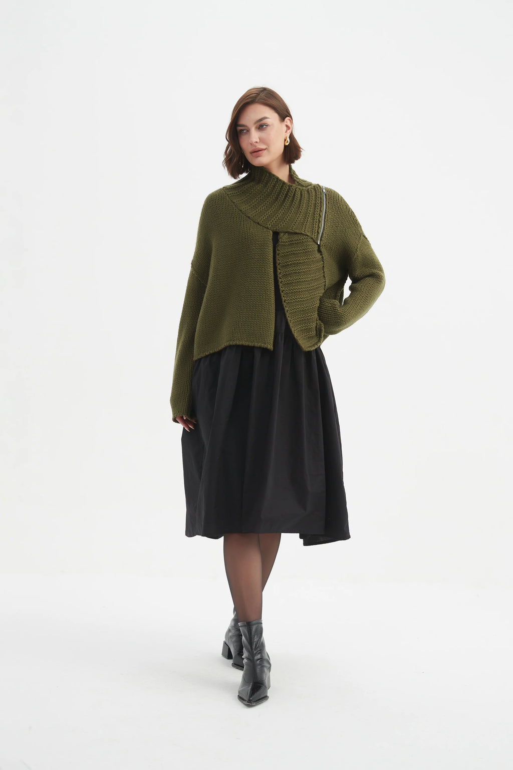 Tirelli Zip Collar Cardigan