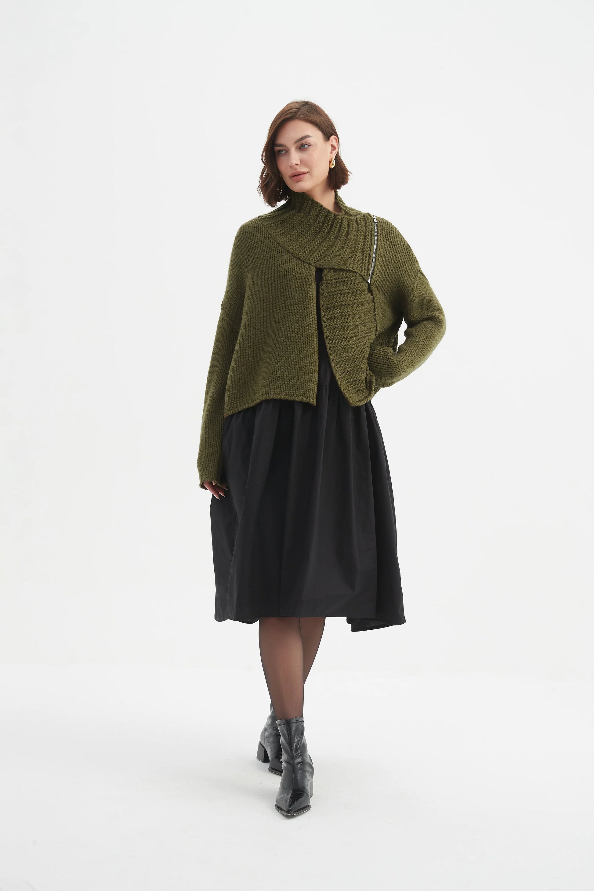 Tirelli Zip Collar Cardigan