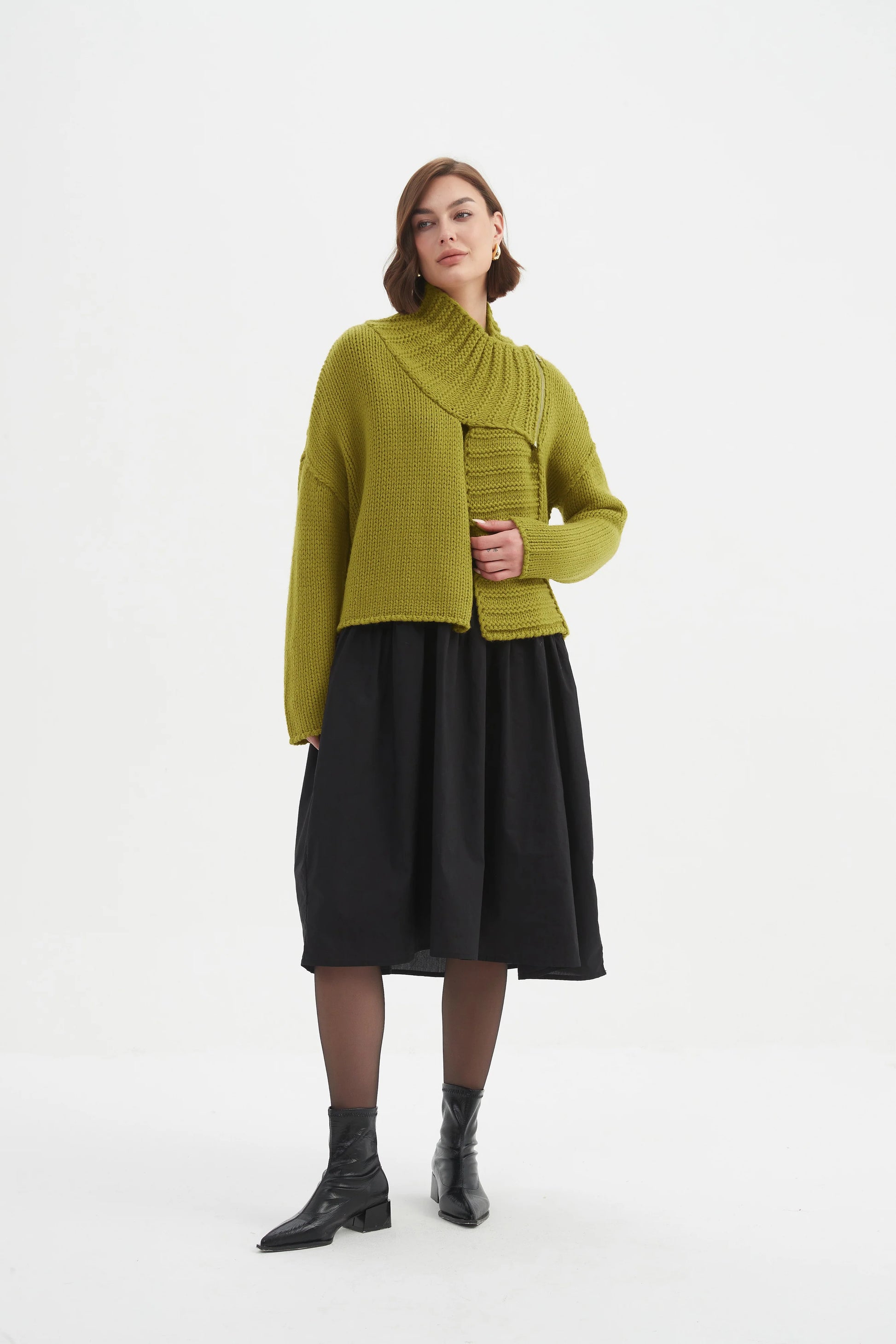 Tirelli Zip Collar Cardigan