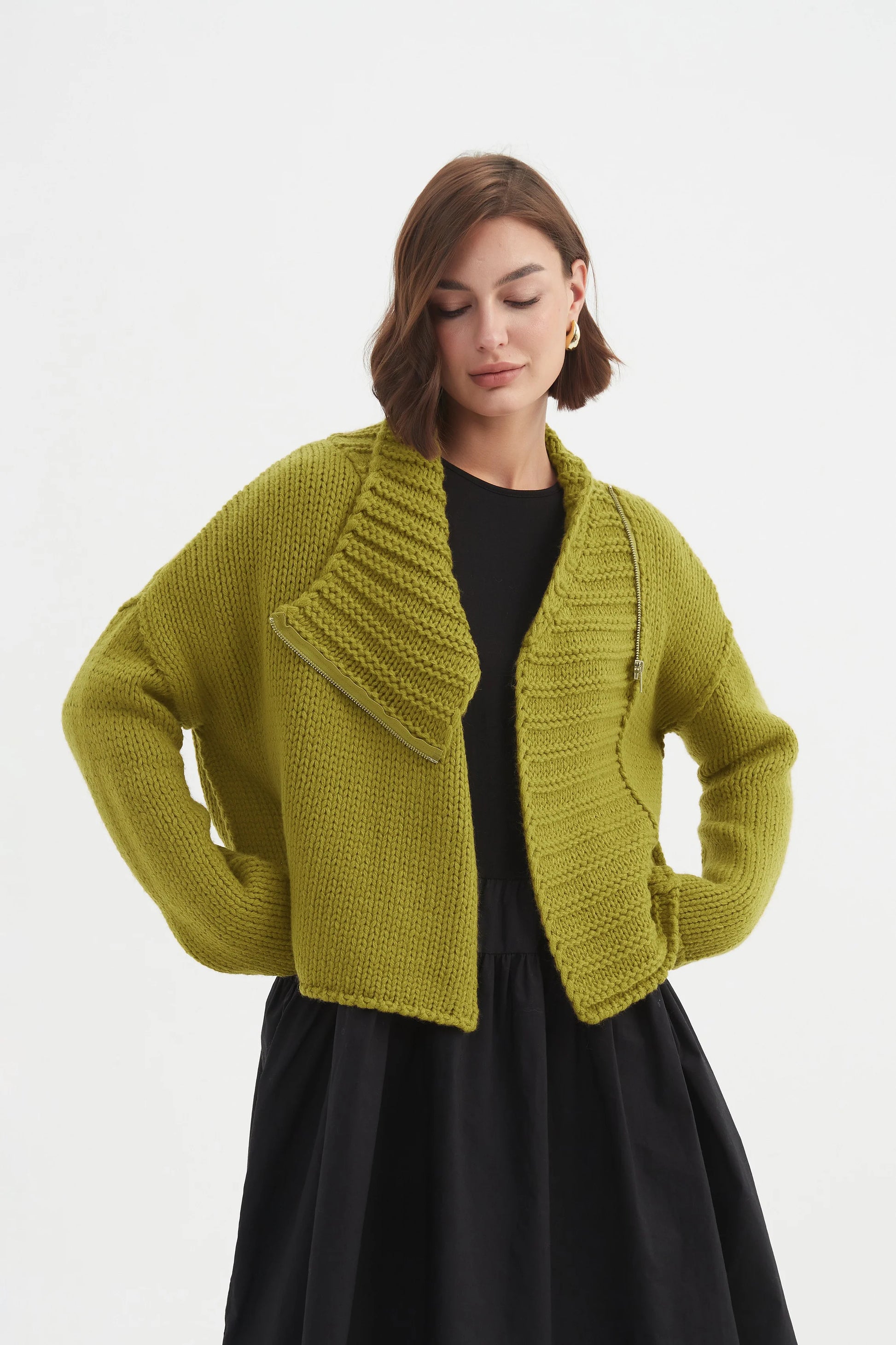 Tirelli Zip Collar Cardigan