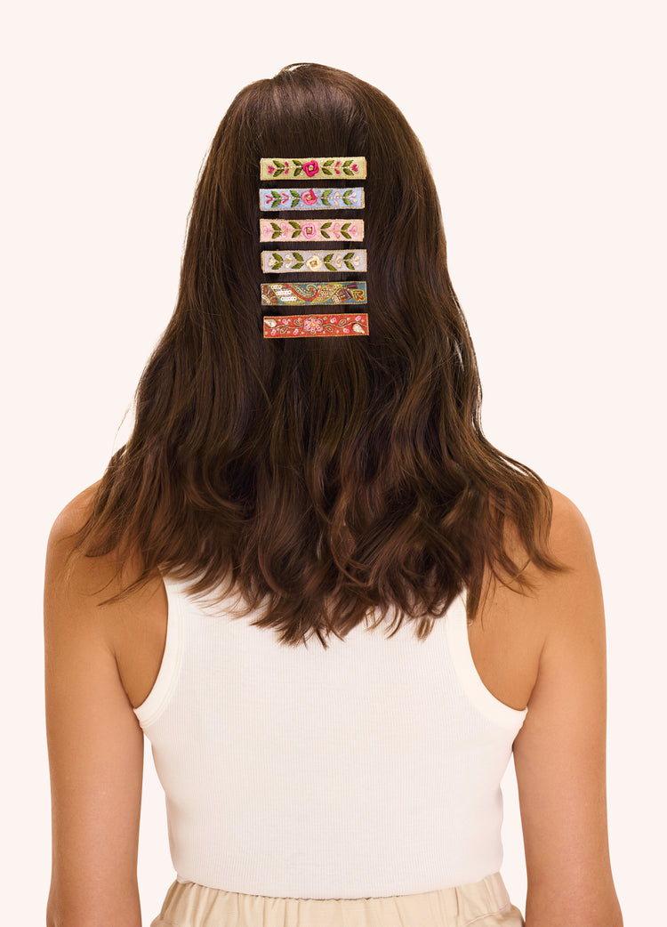 Powder Embroidered Hair Braids Clip-Hairclip-White finn