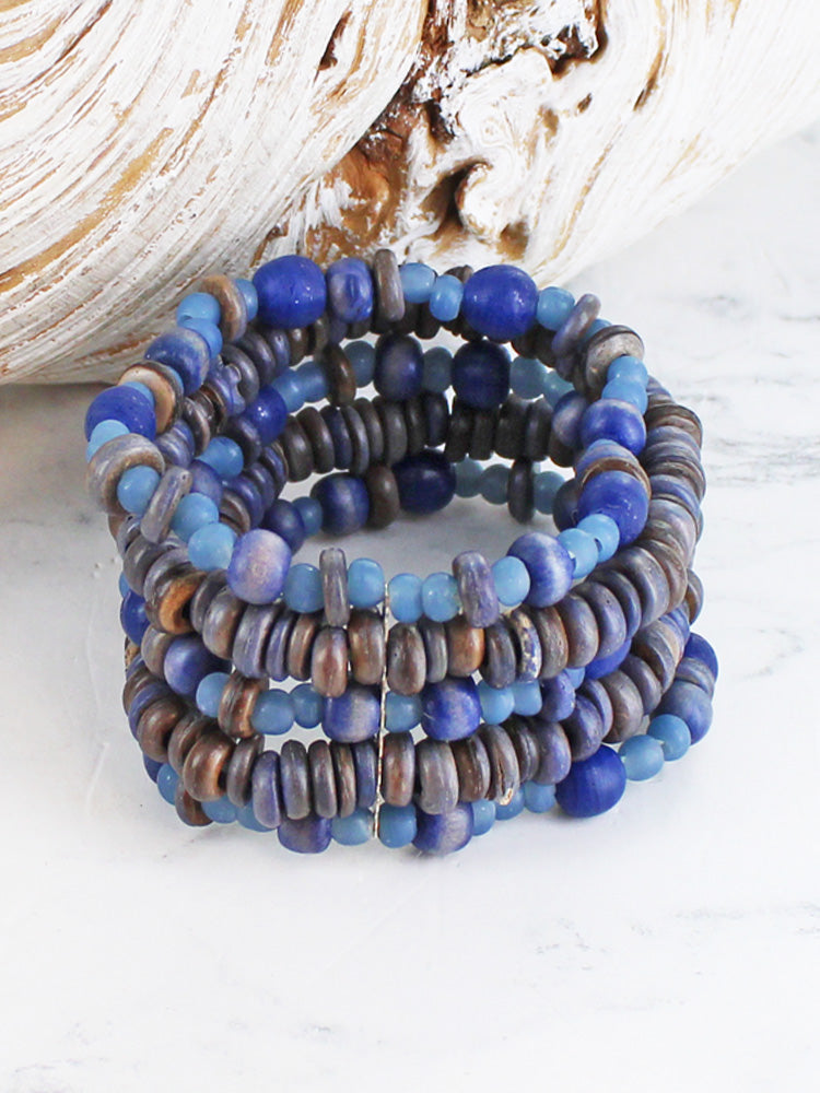 Suzie Blue ELASTICATED MULTI-STRAND BRACELET BB6404R-Bracelet-White finn