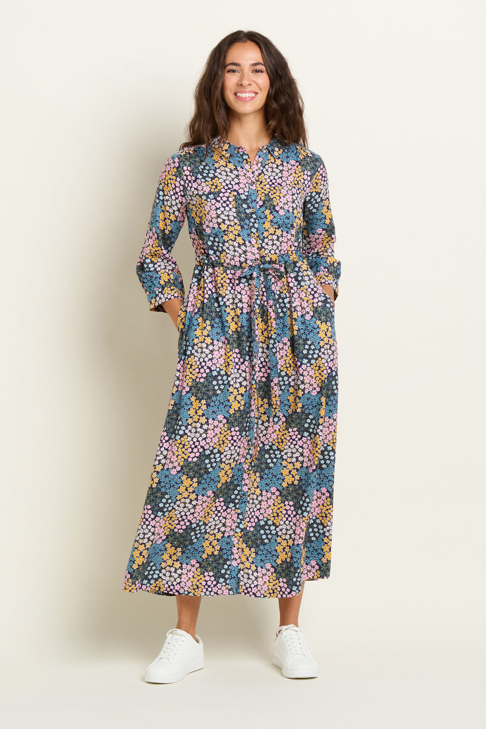Brakeburn Wildflower Meadow Shirt Dress-Dress-White finn