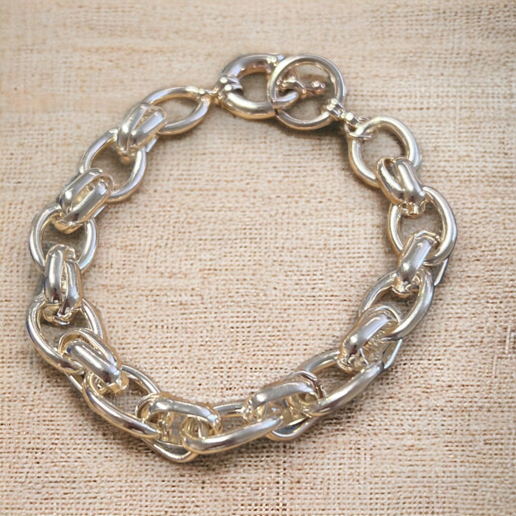 Multi link chain Bracelet In Antique Look Silver BR182S