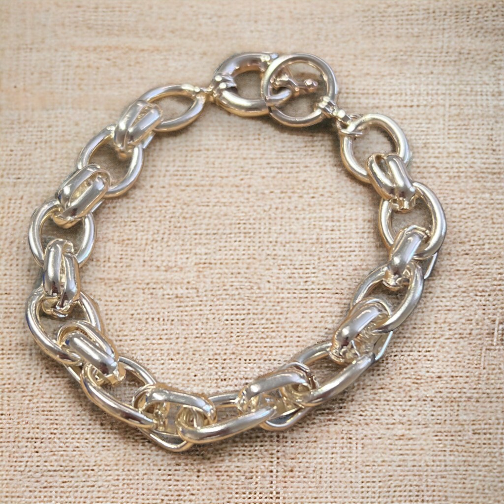 Jess & Lou Multi link chain Bracelet In Antique Look Silver-Bracelet-White finn