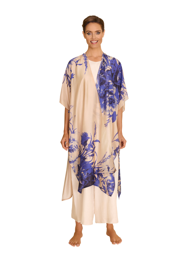 Powder Beach Wrap Around - China Blue Blooms-White finn