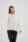 Tirelli Basic Knit Sweater-Knitwear-White finn