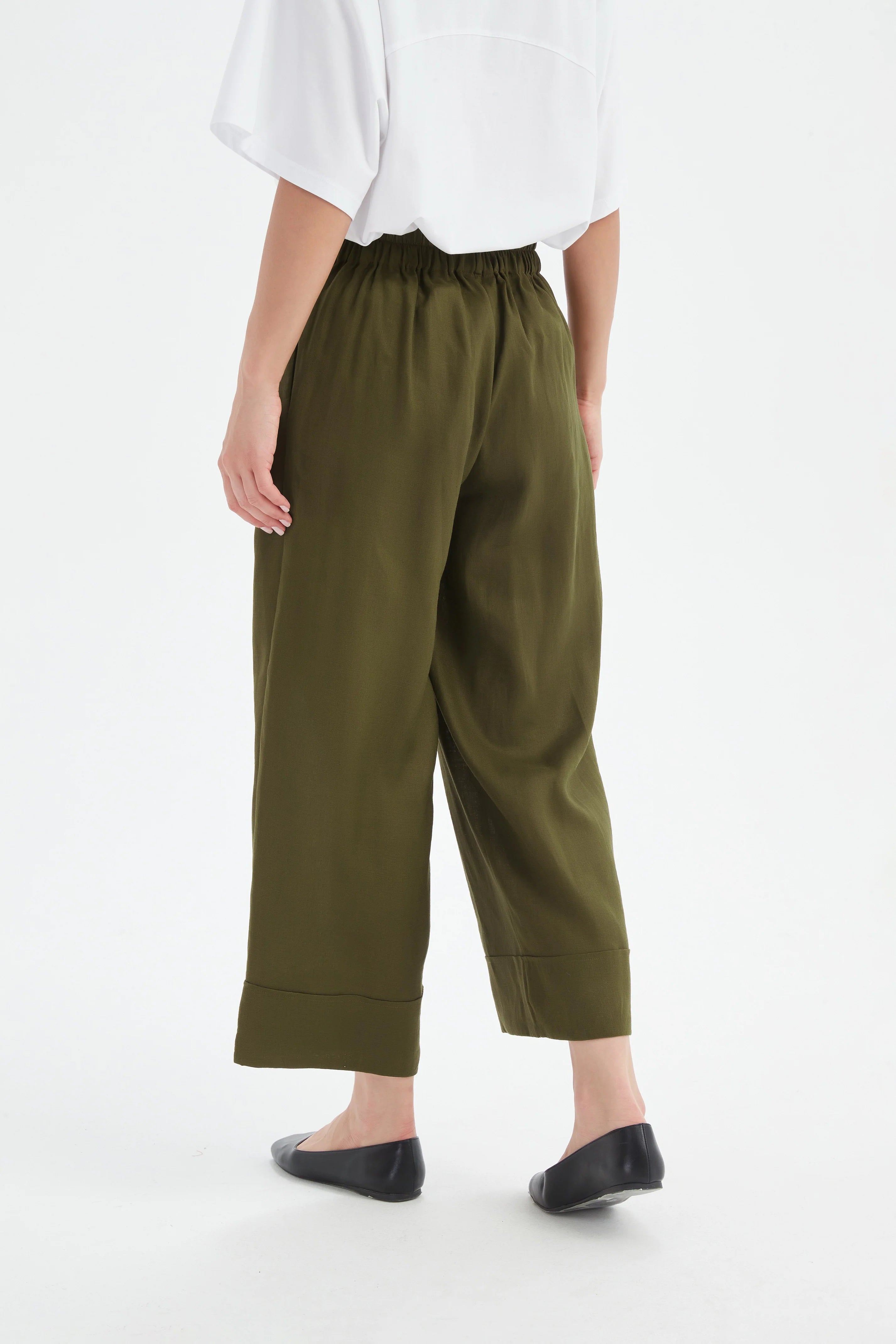 Tirelli Wide Leg linen Trousers-Tirelli-White finn