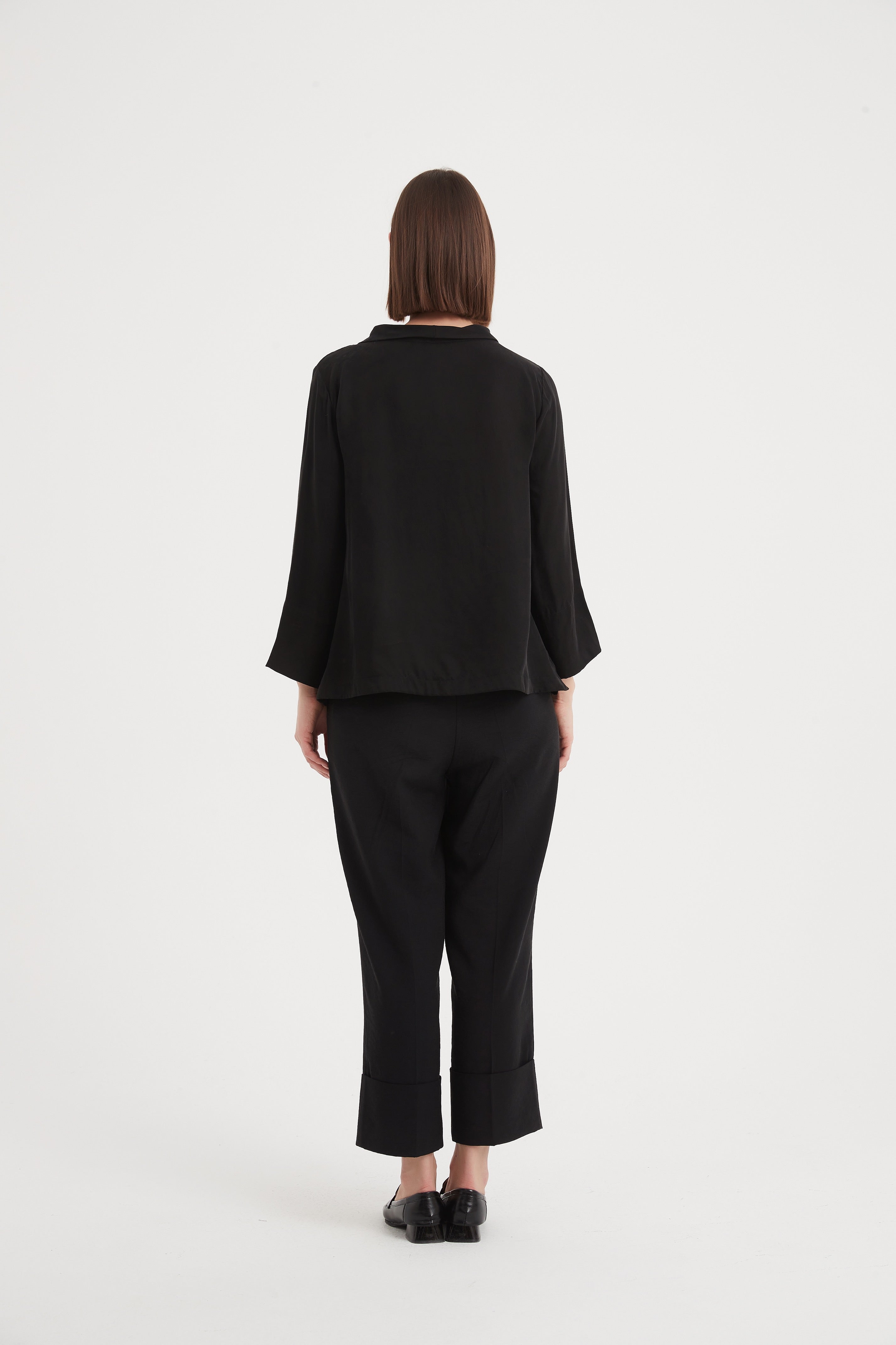 Tirelli Sleeve Mock Neck Top-Tops-White finn