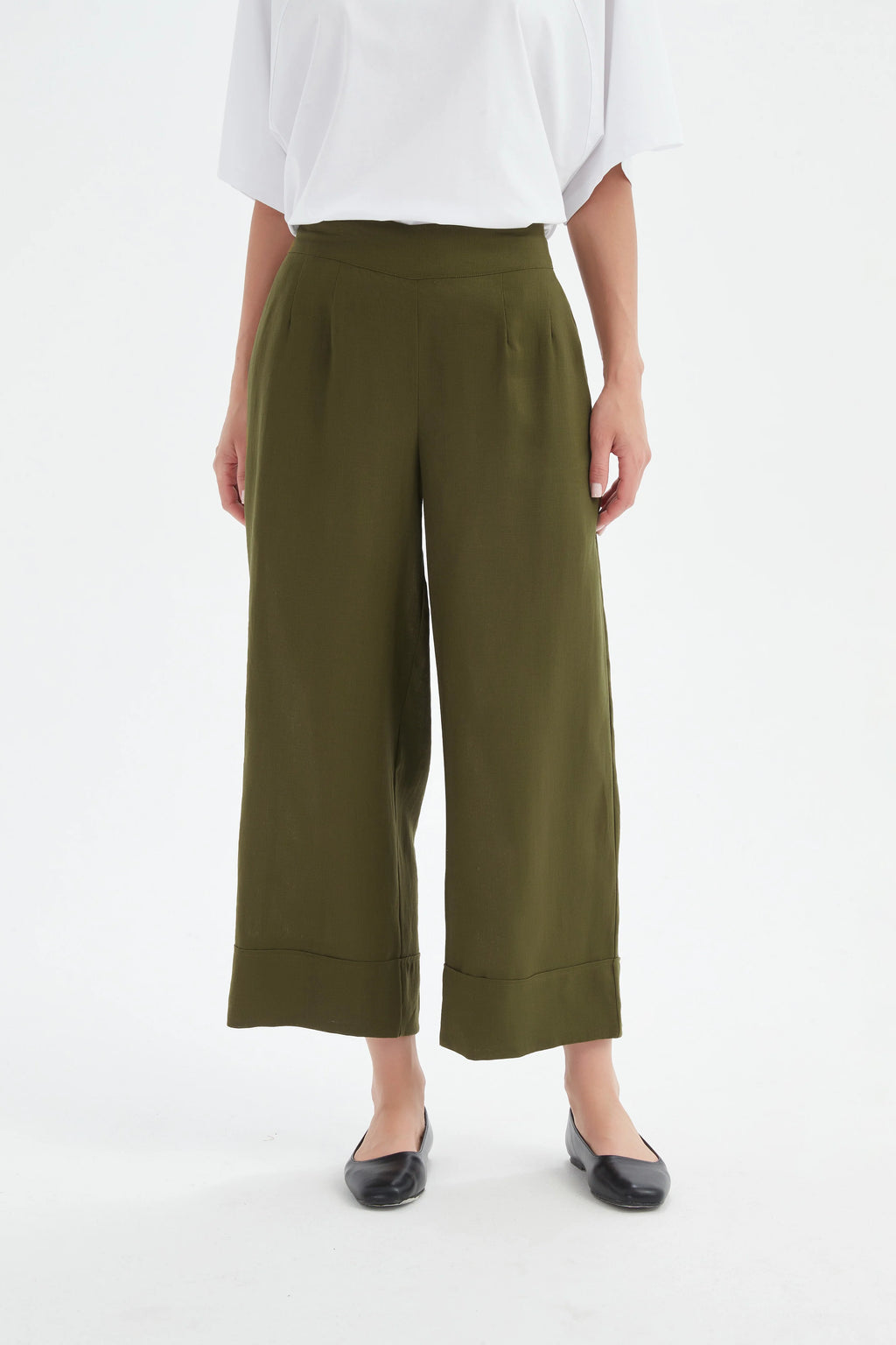 Tirelli Wide Leg linen Trousers-Tirelli-White finn