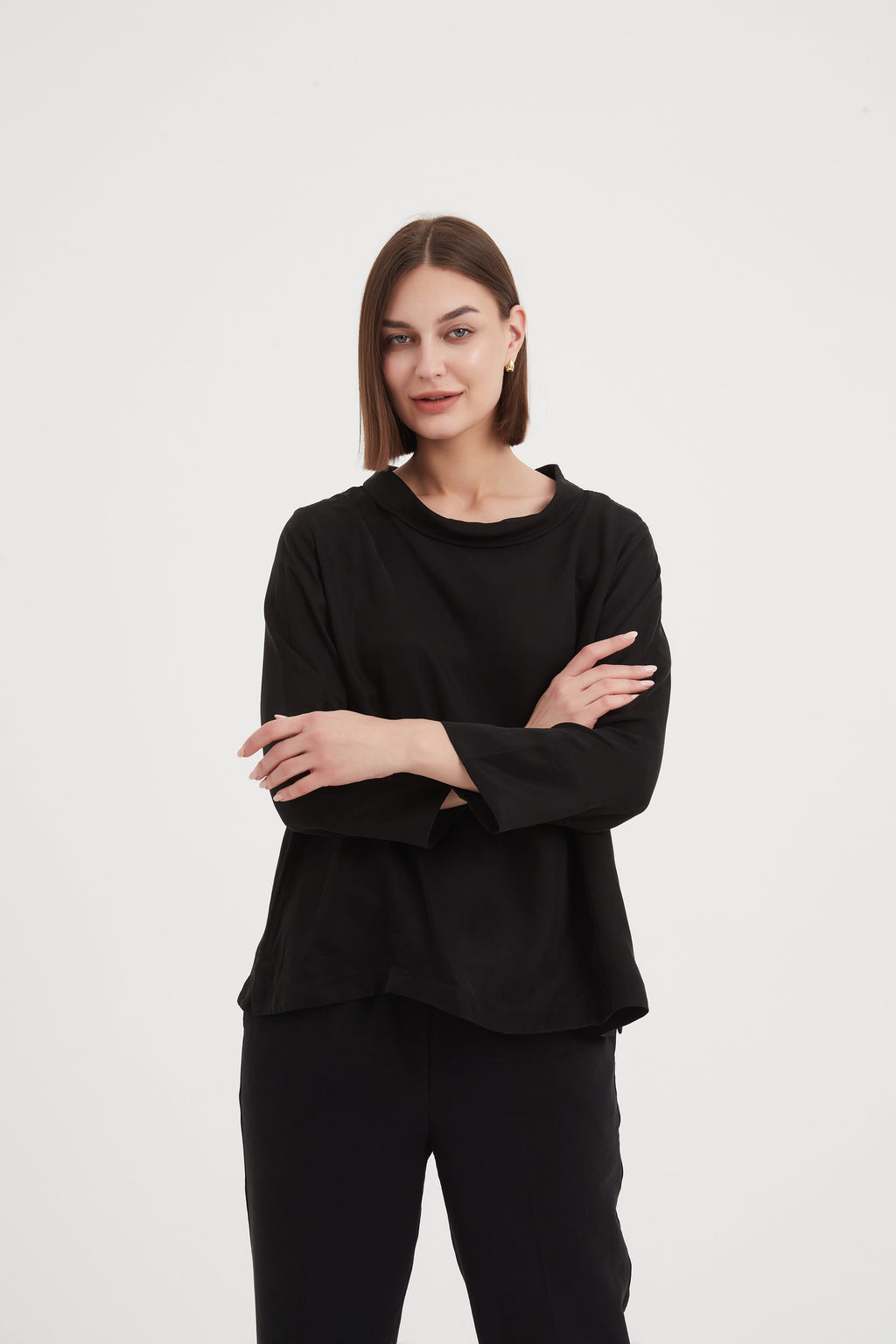 Tirelli Sleeve Mock Neck Top