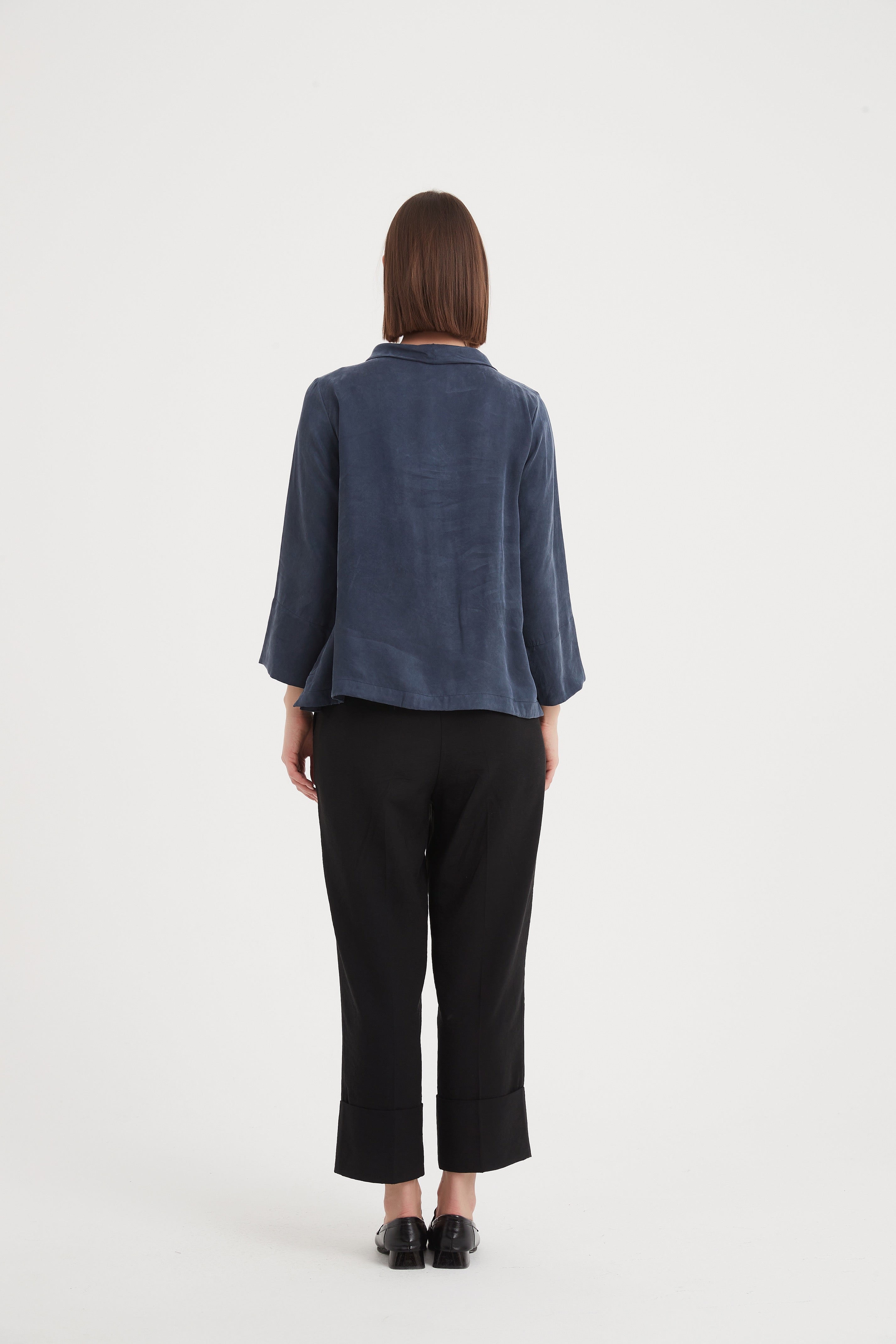 Tirelli Sleeve Mock Neck Top-Tops-White finn
