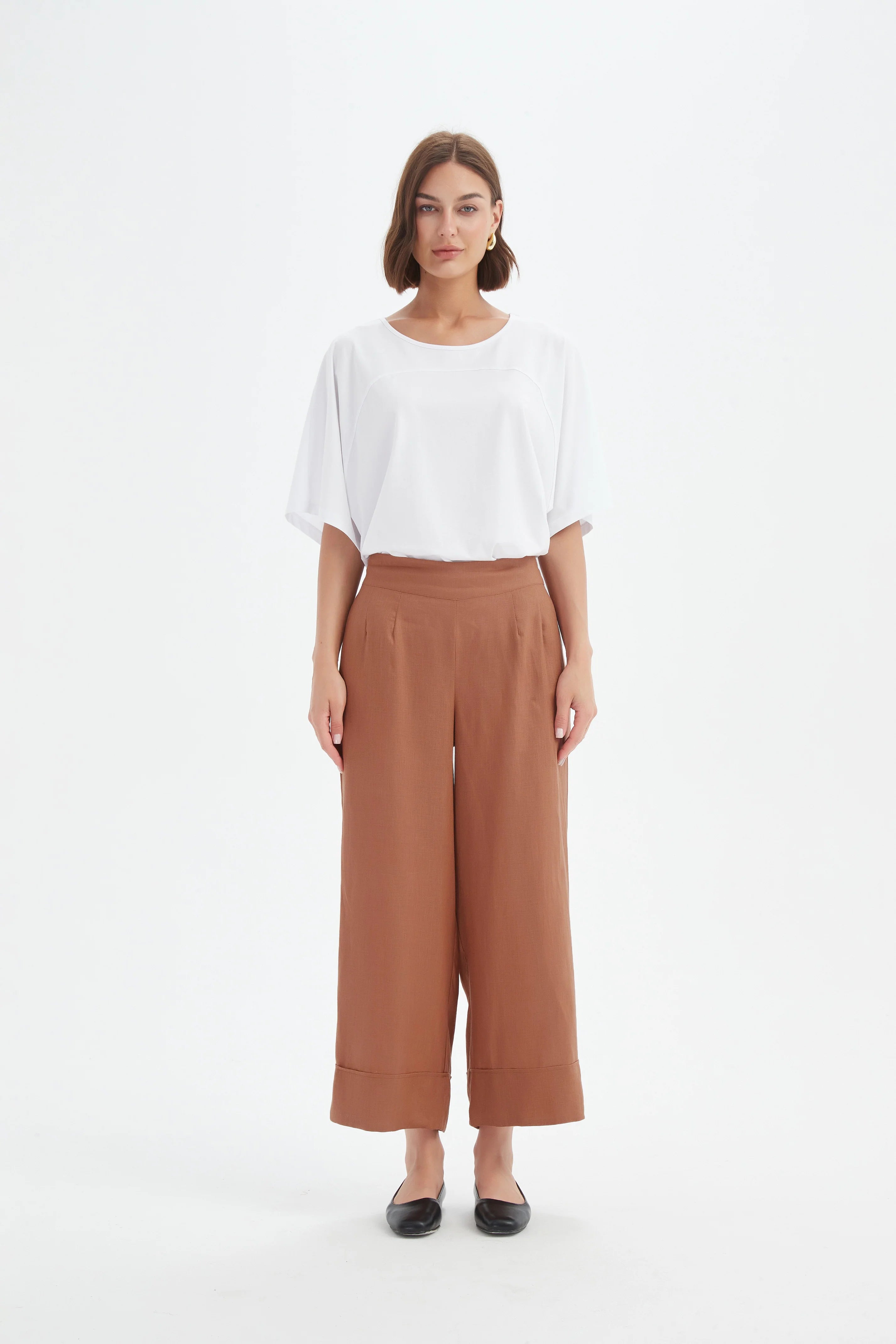 Tirelli Wide Leg linen Trousers-Tirelli-White finn
